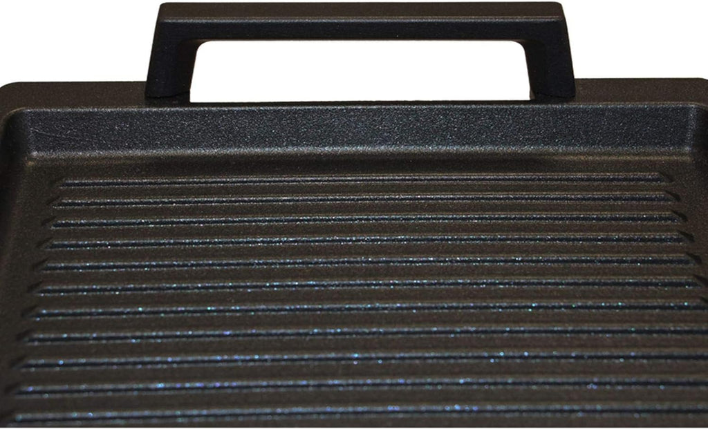 Eurolux Premium Grill Plate with handles, 41 x 24 x 2.5cm, Grooved, Induction Friendly, Made in Germany