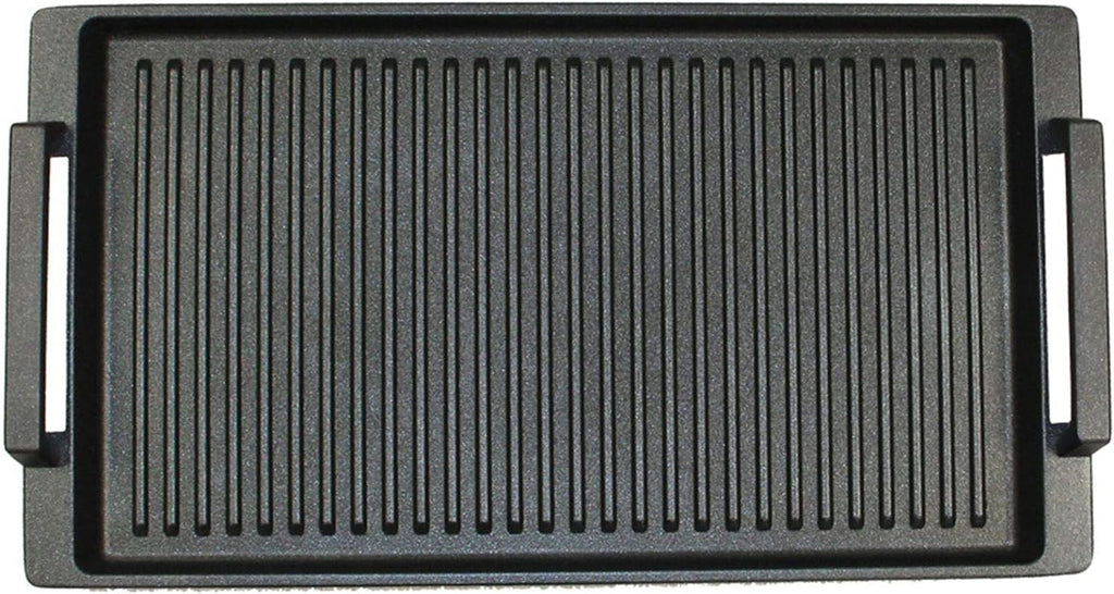 Eurolux Premium Grill Plate with handles, 41 x 24 x 2.5cm, Grooved, Induction Friendly, Made in Germany