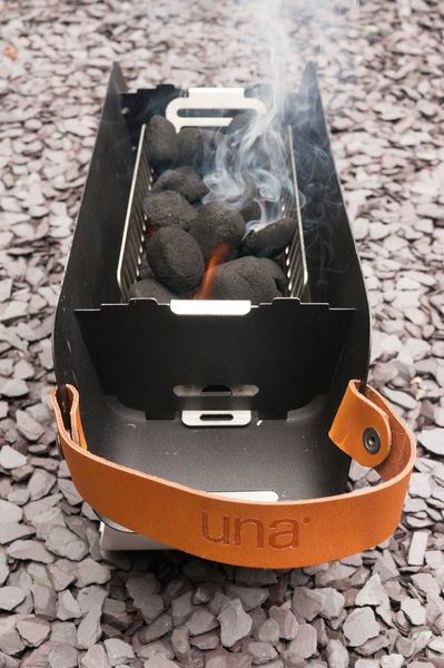 UNA Portable Table-top Charcoal Grill - Pastel Blue