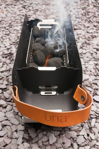 UNA Portable Table-top Charcoal Grill - Cream White
