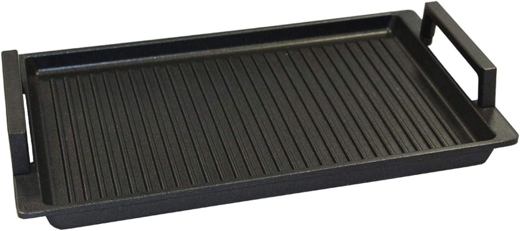 Eurolux Premium Grill Plate with handles, 41 x 24 x 2.5cm, Grooved, Induction Friendly, Made in Germany