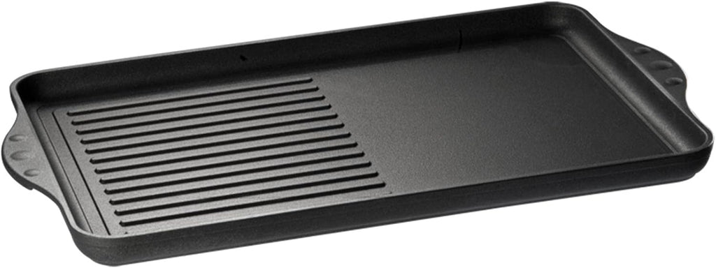 Eurolux Premium griddle 43 x 28 x 2,5 cm, smooth, half-grooved or grooved, Induction friendly, Made in Germany