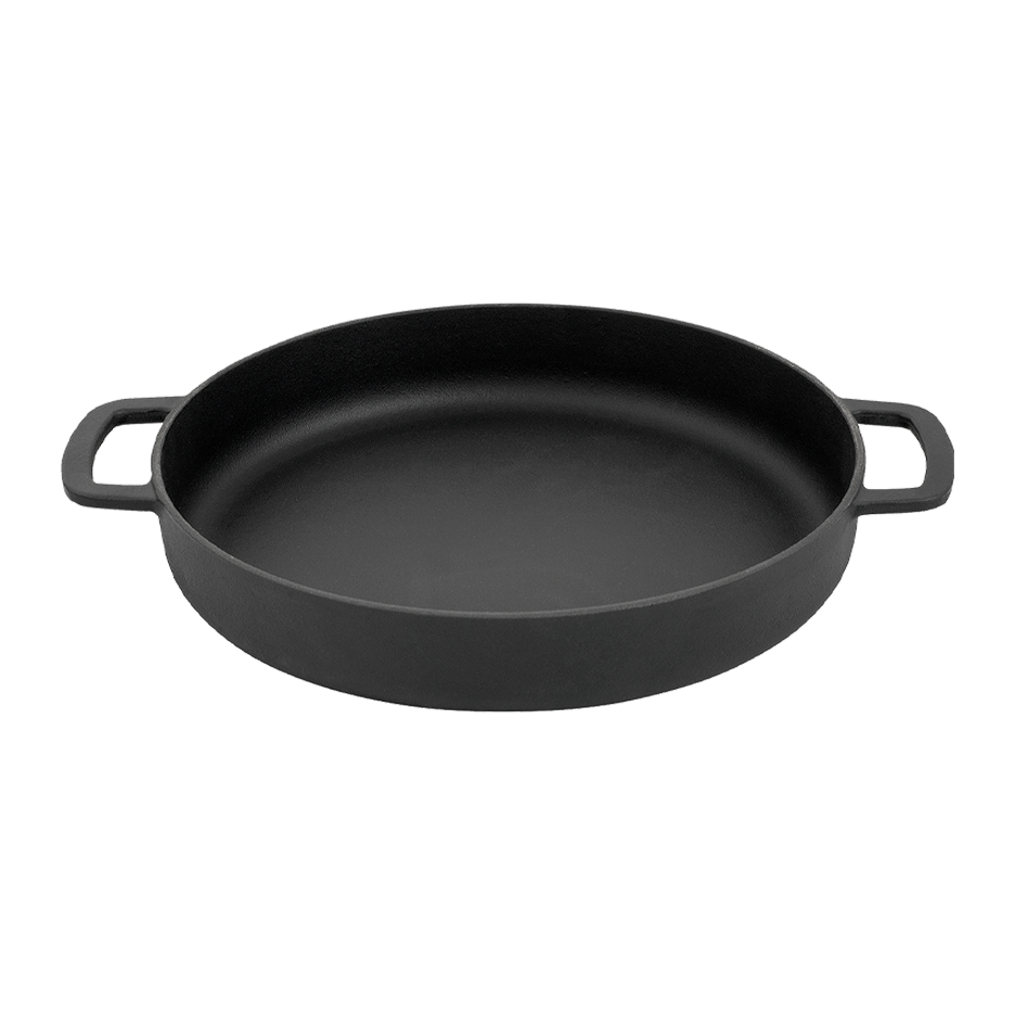 SOUS-CHEF ENAMELLED CAST IRON DOUBLE HANDLE FRY PAN 28CM BLACK