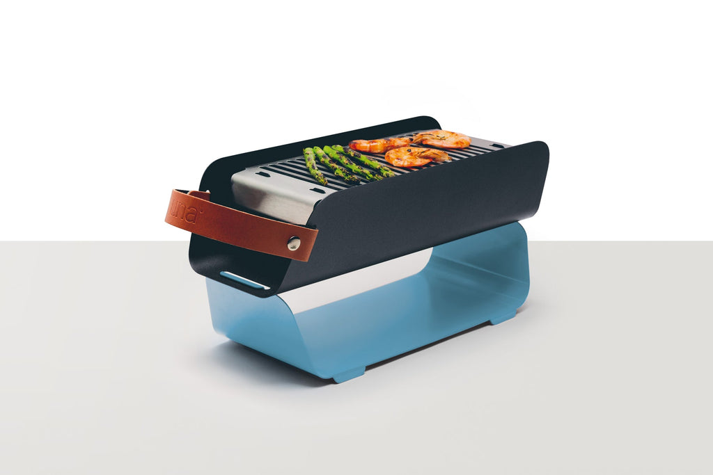 UNA Portable Table-top Charcoal Grill - Pastel Blue